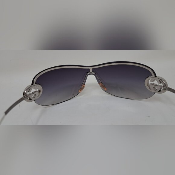 Gucci Women\'s Sunglasses Vintage Y2K Shield Wrap Silver Purple Gradient GG2773/S main image 4
